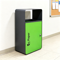 Conteneur à déchets en métal écologique vert de 67 L avec serrure, design moderne et luxueux pour une utilisation commerciale en intérieur/extérieur pour le recyclage