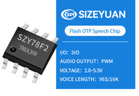SZY78F2 SOP8 96s 32-bit Flash MP3 Speech IC 3 Broches E/S numériques programmables Applications multiples d'effacement Serrure de porte