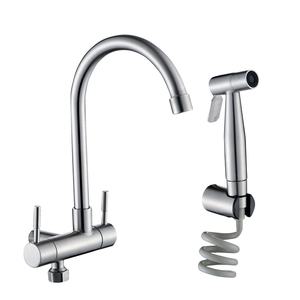 Robinet <span class=keywords><strong>d</strong></span>'eau froide simple de conception moderne Pistolet à bec flexible mural en acier inoxydable 304 pour balcon/blanchisserie/vadrouille hôtels - Product Image 5