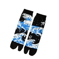 Nouvelles chaussettes Tabi japonaises en coton, mi-mollet, à deux orteils, jacquard, mignonnes et artistiques