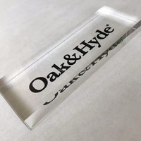 Bloc de présentation de logo en acrylique transparent personnalisé, impression UV, autoportant, taille personnalisable pour les magasins de détail, promotion de la marque