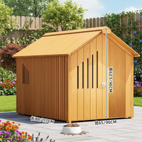Maison pour chien et chat en bois massif moderne de grande taille pour l'extérieur avec une conception fermée, fonction imperméable et chaude, circulation d'air forte pour toutes les saisons