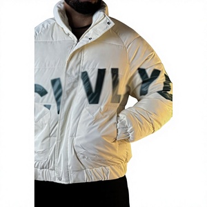 SELF INDUSTRIES Wool-Lined Wool/Polyester <b>Men's</b> Loose Fit Stand Collar Embroidered Breathable Single Button <b>Warm</b> <b>Jacket</b> - Product Image 3