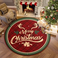 Tapis de Noël en velours cristal imprimé, motif sapin de Noël, lavable en machine, décoration festive pour la maison, chambre à coucher, chevet
