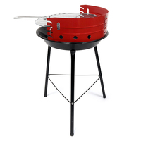 Barbecue au charbon de bois pliable de style coréen en acier émaillé, réglable en hauteur, pour 3 à 5 personnes, avec dispositif de sécurité anti-flamme