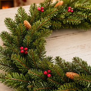 <span class=keywords><strong>Guirlande</strong></span> de Noël artificielle avec pommes de pin et baies rouges, <span class=keywords><strong>guirlande</strong></span> flexible en <span class=keywords><strong>sapin</strong></span> vert pour cheminée, escalier, porte, décoration de fêtes - Product Image 3