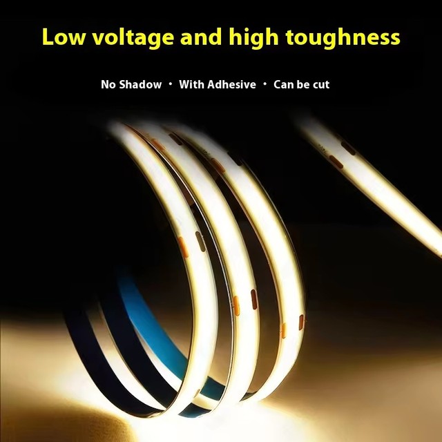 COB LED Strip Lights 12V/24V Epistar 320LEDs/M High Density Flexible 2700K-6000K Kitchen & Room Decor 8mm USB CE