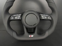 Volant de voiture personnalisé en cuir perforé à fond plat S-Line pour Audi A3 A4 A5 A6 B9 Q3 Q5 Q5 S3 S4 S5 RS3 RS5 Series