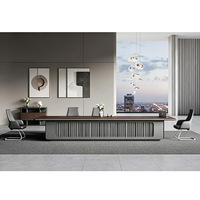 Bureau de direction de luxe KMJ personnalisé de 2,4 m, style PDG, en bois MDF avec armoires
