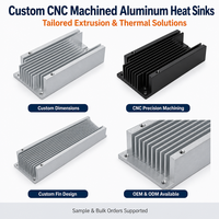 Dissipateur thermique en aluminium extrudé 6061 sur mesure, profil usiné CNC avec trous de fixation pour le refroidissement des puces IGBT de chargeurs de véhicules électriques
