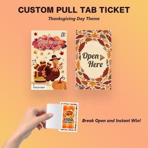 Evento especial Impresión personalizada Pull Tab <span class=keywords><strong>Entradas</strong></span> de juego Break Open Instant Win the Prize Billetes de lotería Pull Tabs - Product Image 2