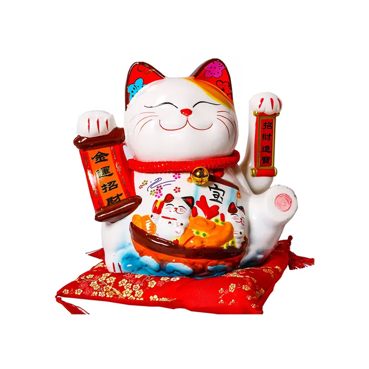 2022 Agreat 베스트 셀러 손으로 그린 세라믹 Maneki Neko 행운의 고양이 일본 행운 고양이 도자기 귀여운 행운의 고양이