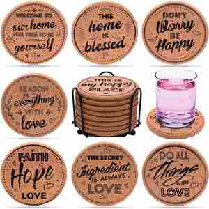 Promotional Cup Mat Cork <b>Coasters</b> with Print Logo <b>Drink</b> <b>Coasters</b> Eco Friendly Cork Custom Logo Round Blanks Sublimation <b>Coaster</b> - Product Image 2