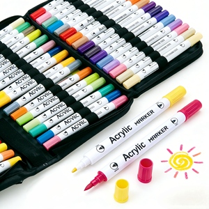 Juego de 48 Rotuladores de Pintura Acrílica a Base de Agua de Doble Punta con Punta de Pincel Suave y Punta Fina - Product Image 2