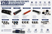 Pièces détachées et consommables pour imprimante de production V280 : Tambour de toner, Développeur, Fuser, Courroie de transfert, 2ème BTR, Kit d'entretien