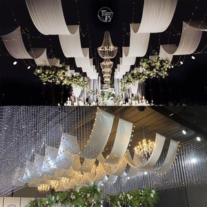 Voilage de <span class=keywords><strong>plafond</strong></span> pour salle de <span class=keywords><strong>mariage</strong></span> et hôtel, en tissu élastique, soie de lait et gaze - Product Image 1