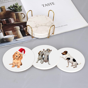 Con Chó Mô Hình Vật Nuôi In Ấn Thân Thiện Với Môi Tùy Chỉnh Thấm Vòng Diatomaceous Trái Đất Đá Mat Coaster Cho Đồ Uống Bộ 6 - Product Image 5