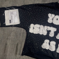 T-shirt ample surdimensionné personnalisé 100% coton French Terry Tee avec appliqué délavé, broderie, patch et strass pour homme