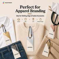 Étiquettes superposées personnalisées directes usine, style déchirable, cartes d'étiquettes suspendues, étiquettes à œillets en laiton, écologiques, logo personnalisé EAZYPACK pour