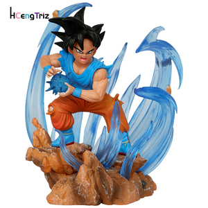 En gros 11.5cm <span class=keywords><strong>Dragon</strong></span> Balls <span class=keywords><strong>Z</strong></span> PVC Dessin Animé Jouet GK Son Goku Anime Figure Modèle Spirale Bataille Scène Ornement Action Mini Figure - Product Image 1