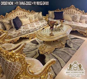 Juego de Sofás de Madera Tallados a Mano de Estilo Antiguo para el Hogar, Juego de Sofás de Madera de Lujo para Sala de Estar, Muebles de Sala de Estar Antiguos de EE. UU. - Product Image 4