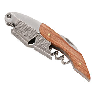 פרימיום עץ נירוסטה ידידותי לסביבה 3-in-1 פותחן יין עם קורקבורג וחתך רדיד עבור שרתים מקצועיים - Product Image 3