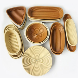 Banneton Baskets Set Of 2 For Baking Water Hyacinth Rice Bread Proofing Basket Plastic Rattan 2021 Bread Basket Restaurant