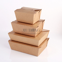 # 1 # 3 # 5 # 8 Boîtes à Aliments Jetables en Papier Kraft Imperméables et Anti-Graisse pour Plats à Emporter, Salades et Hamburgers