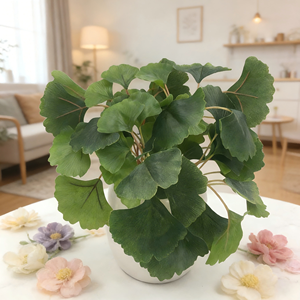 Vase en céramique blanc brillant avec arrangement de faux <span class=keywords><strong>eucalyptus</strong></span> - Décoration intérieure - Product Image 5