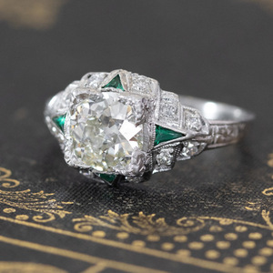 Emerald Green <b>Crystal</b> <b>Ring</b> for Women Vintage Elegant Fashion Daily Party Accessories - Product Image 2