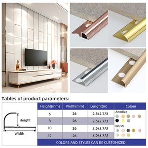 Miễn phí Mẫu gốm trang trí màu vàng cạnh tròn góc văn phòng nhà nhôm gạch <span class=keywords><strong>TRIM</strong></span> hồ sơ - Product Image 3