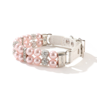 Nouveau Collier en Perles pour Chien 2026 en Gros, Collier Ajustable en Cuir et Perles pour Chien avec Strass en Cristal