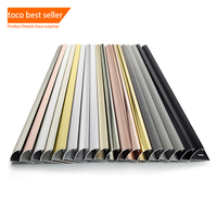 Profilé d'angle décoratif en aluminium doré pour carrelage, bande de finition en laiton pour carreaux de céramique et bordure de panneau mural
