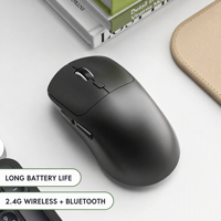 Souris sans fil ergonomique et légère, connexion 3 modes, réglage DPI sur 3 niveaux, batterie 500 mAh pour le travail au bureau, sur ordinateur portable ou de bureau