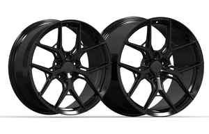 Nuevas Llantas de Aleación de Aluminio Monobloque Forjadas Cóncavas Profundas en Negro Brillante con Acabado Cepillado, Multirradio, PCD 139.7, para Modificación/Actualización de G20 - Product Image 5