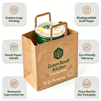 Emballage à emporter en papier kraft de haute qualité, écologique, biodégradable, avec logo personnalisé, pour restaurants, supermarchés, pizzas