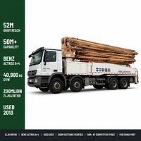 Bomba de Concreto Usada Zoomlion 52m Montada en Camión Mercedes Actros 8x4, Año 2013, Máquina de Bombeo de Concreto Zoomlion ZLJ5419THB para Exportación
