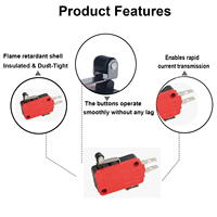 Micro-interrupteurs à fin de course 3 broches SPDT à action rapide NO/NC 20A 125/250VAC IP40 pour porte de four à micro-ondes