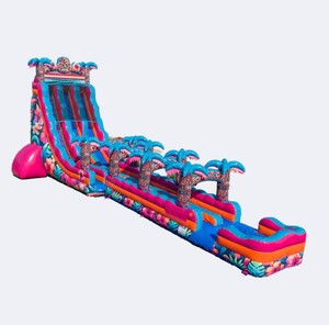Toboggan aquatique gonflable tropical Tiki commercial à 2 voies avec glissière aquatique, toboggan aquatique géant gonflable pour adultes et enfants - Product Image 1