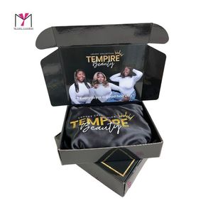 Custom Glossy Black Corrugated Folding <b>Paper</b> Box Gift Cosmetic Wig Packaging Shipping <b>Boxes</b> Print Any Logo Glossy <b>Paper</b> Box - Product Image 3