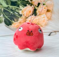 Vente en gros de porte-clés en peluche de pieuvre rouge de 3 pouces Poupées de machine à griffes mignonnes Expressions flexibles Principales caractéristiques des jouets