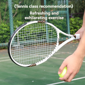 <span class=keywords><strong>Raquette</strong></span> de tennis en fibre de carbone durable, <span class=keywords><strong>raquette</strong></span> de tennis pour débutants, <span class=keywords><strong>raquette</strong></span> de tennis pour un seul joueur en plein air, antidérapante, absorbant les chocs - Product Image 1