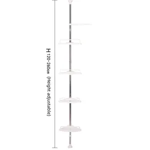 Étagère d'angle de salle de bain en acier inoxydable à 4 niveaux facile à installer étagère de rangement triangulaire murale