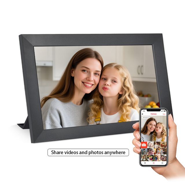 10.1" Touch Screen Digital Picture Frame 32GB Share Photo Video and Best Wishes Via Frameo App Smart WIFI Digital Photo Frame