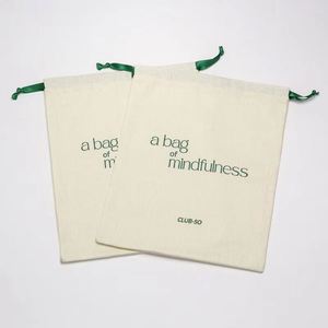 Eco Friendly Free Design Muslin Cotton <b>Drawstring</b> Bag Pure Cotton <b>Pouch</b> for Snacks Crafts Daily Use With Custom Logo - Product Image 2