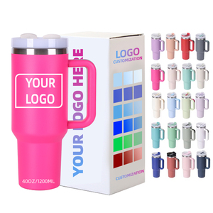 Gobelets isothermes en acier inoxydable à double paroi de 40 oz avec poignée, imprimé tournesol, sans BPA, écologiques, vente en gros - Product Image 1