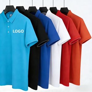 Polos de Golf Personalizados con Logotipo Bordado, Unisex, Cuello Solapa, Hilo de Poliéster Teñido, Antiarrugas, Manga Corta, Casual - Product Image 1