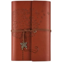Agenda Vintage en Blanco, Planificador, Diario de Cuero con Tapa Dura, Cuaderno Tamaño A5/A6, Logotipo Grabado, Diseño Personalizado, 100 Hojas, Promoción