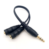 Adaptateur de câble audio Y plaqué or 3,5 mm stéréo 1 mâle vers 2 femelles pour partage de musique