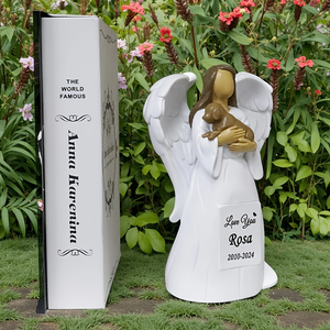 Resina Estátua Decorações, Estatuetas, Resina Moldes, Jardim e Pátio Arte Escultura Decorações para Anjos Segurando Cães - Product Image 3